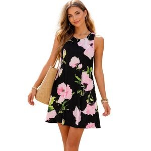 Anne Klein Floral Sleeveless Dress Women's Size Medium Lined Summer Romantic